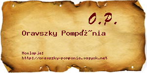Oravszky Pompónia névjegykártya